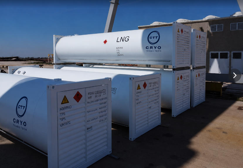 Six CTT cryogenic ISO tank containers for LNG available from stock